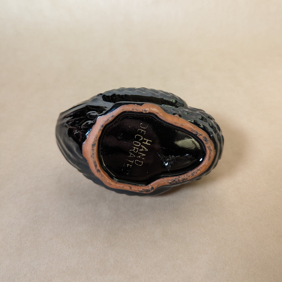 Vintage Black Swan Gilded Ceramic Planter / Ashtray