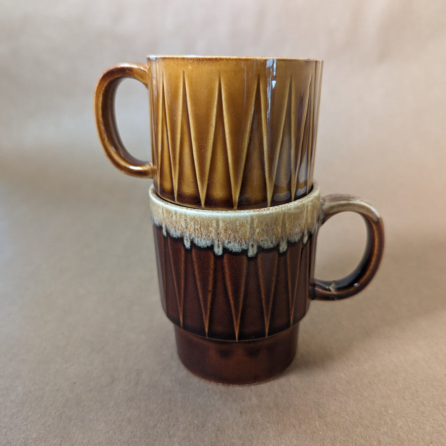 Vintage Drip Glaze Stacking Mugs