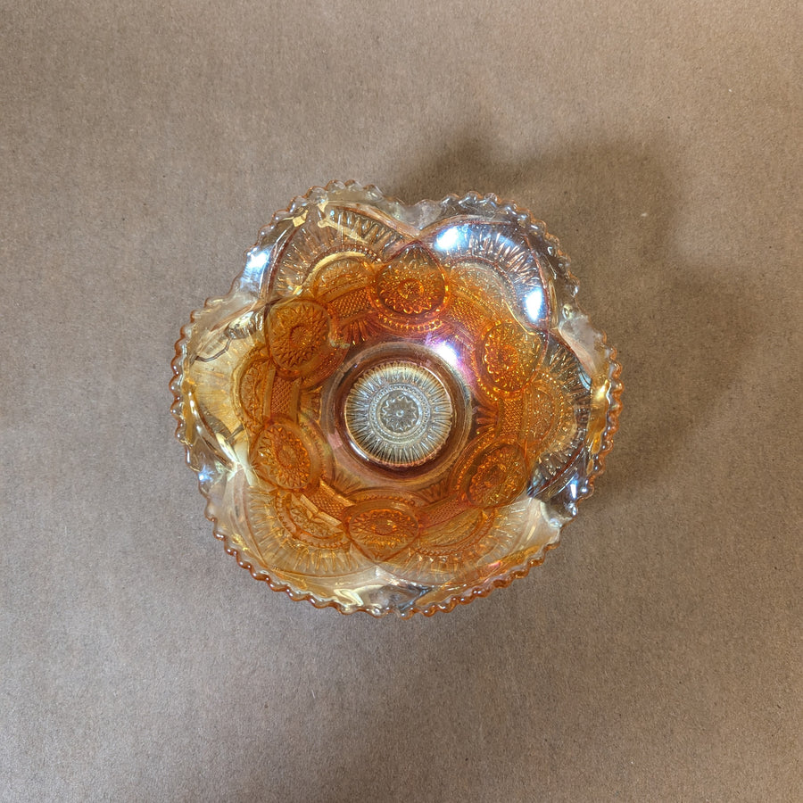 Vintage Fenton Marigold Carnival Depression Glass Candy Bowl / Trinket Dish