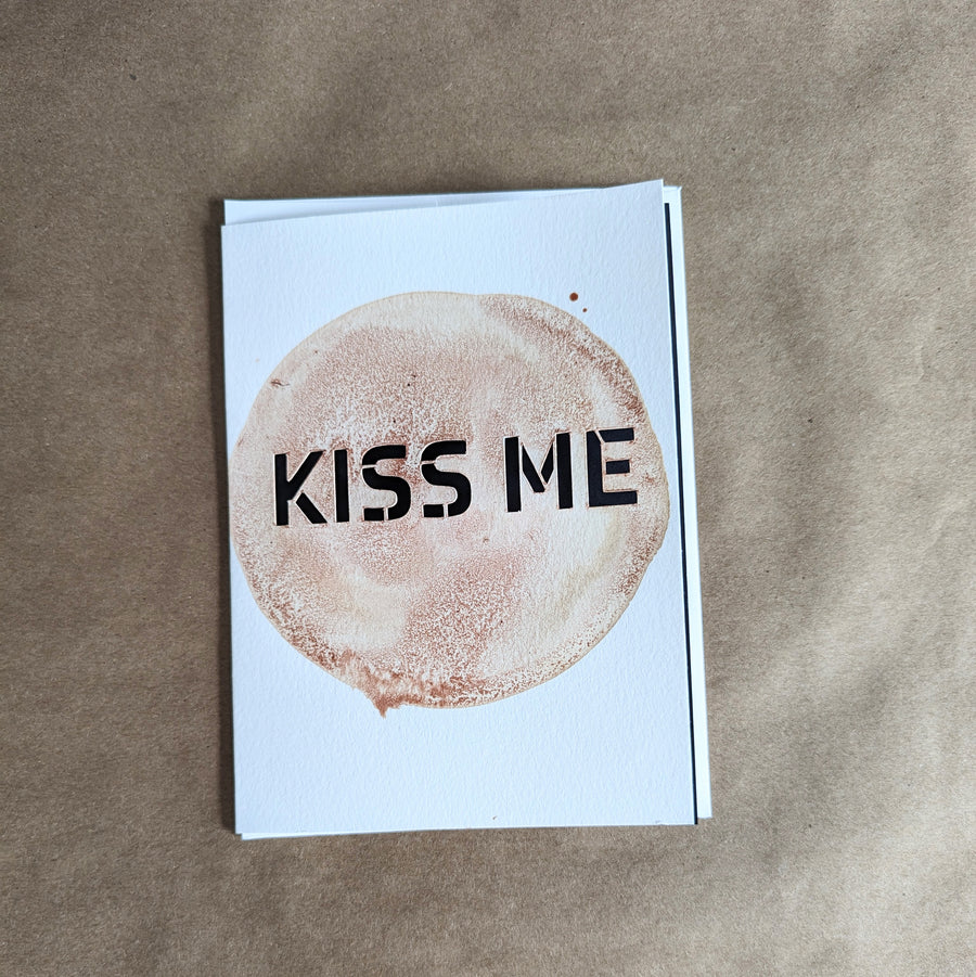 Card - Kiss Me (Paper Cut & Natural Ink)