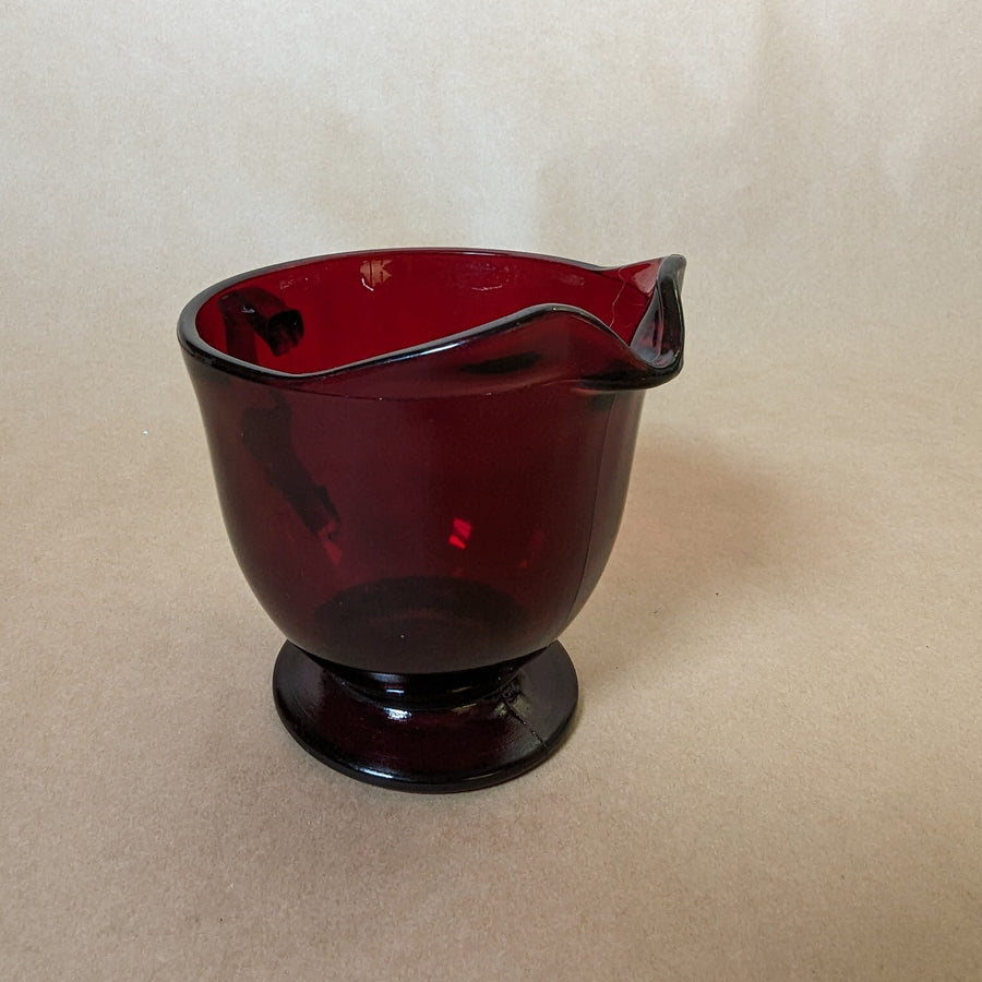 Vintage Anchor Hocking Ruby Red Mid Century Modern Glass Creamer
