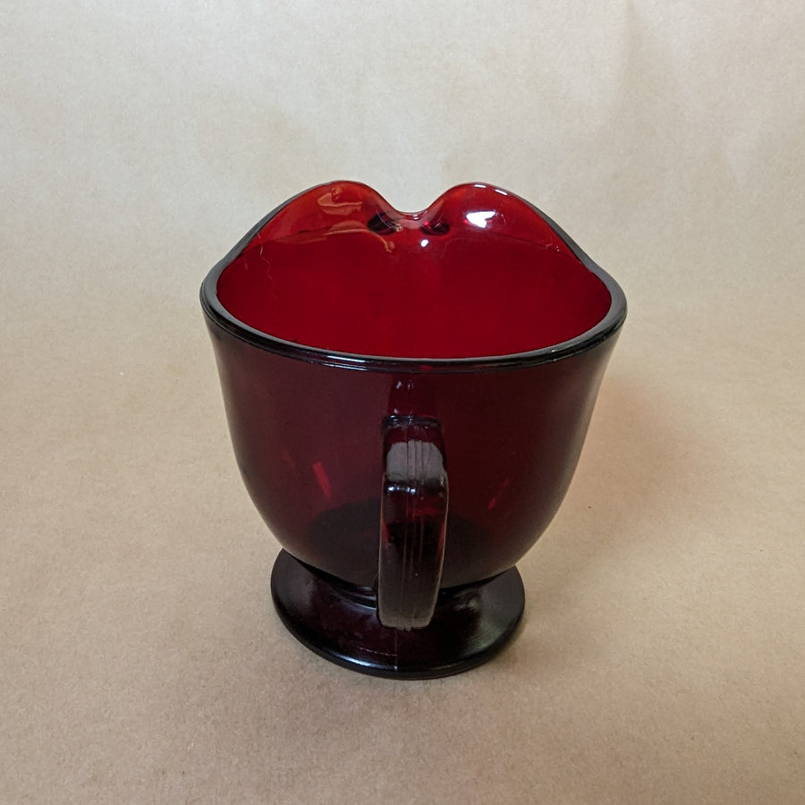Vintage Anchor Hocking Ruby Red Mid Century Modern Glass Creamer