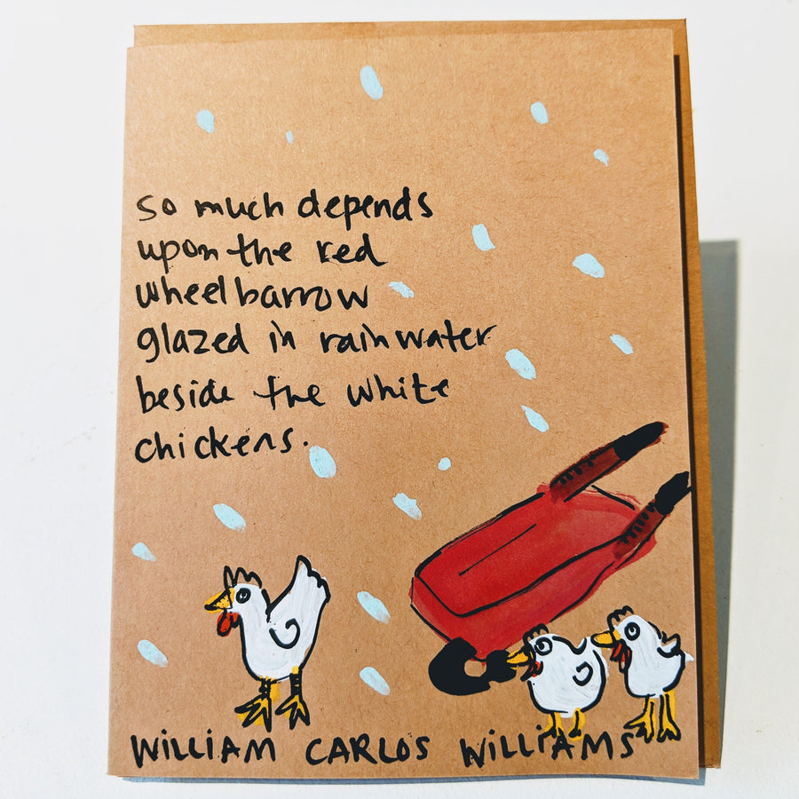 So Much Depends Upon the Red Wheelbarrow - William Carlos Williams quote card