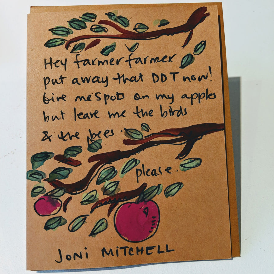 Hey Farmer Farmer - Joni Mitchell Quote Card