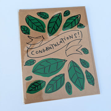 Congratulations - Leaf Banner Card