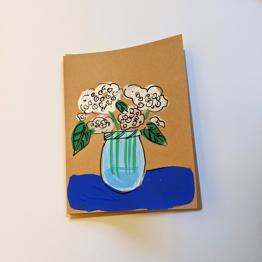 Hydrangeas in a Mason Jar Card