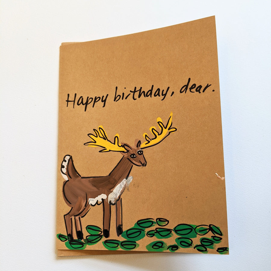 Happy Birthday Dear Deer Card - Buck