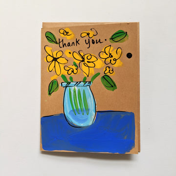 Thank You - Sunflowers in a Mason Jar Card