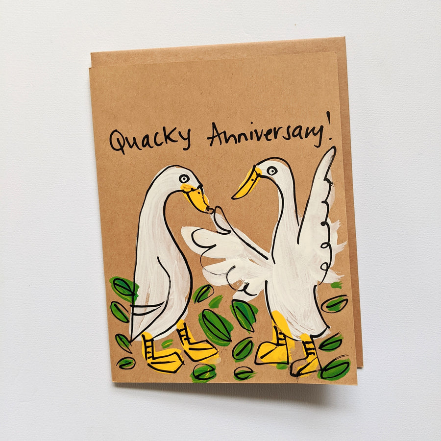 Quacky Anniversary - Indian Runner Duck Card