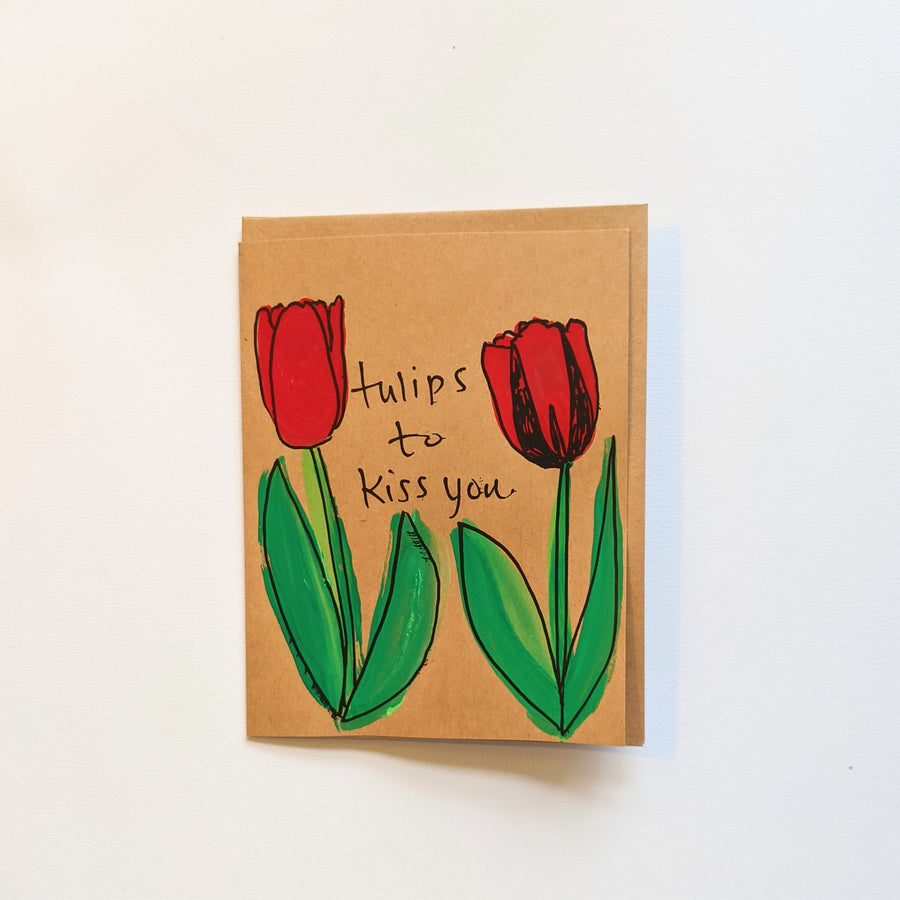 Tulips to kiss you Valentines Card