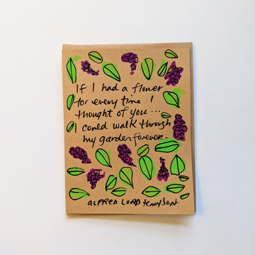 If I had a flower - tennyson quote card