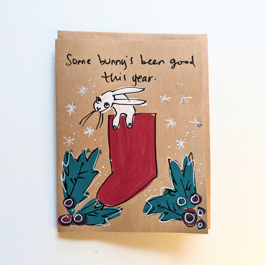 Some bunny's been good this year - Christmas Stocking Card
