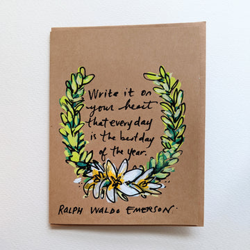 Write it on your heart - Emerson Quote Card